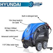 Hyundai HY155HPW-1 Hot Water Pressure Washer 180 Bar / 2610 Psi